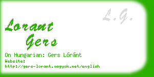 lorant gers business card
